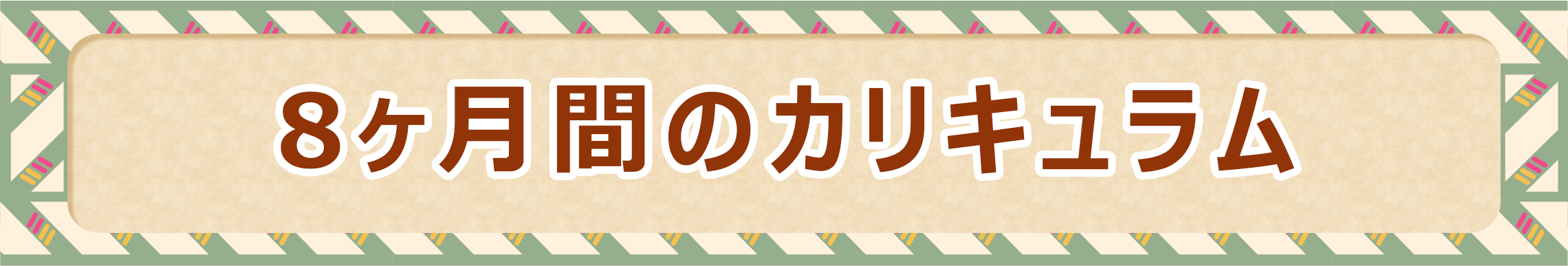 8ヶ月間のカリキュラム