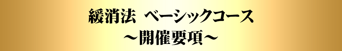 緩消法　ベーシックプラン開催要項